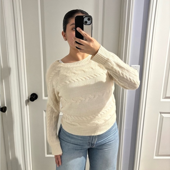 Charter Club Sweaters - CHARTER CLUB 100% 2-Ply Cashmere Ivory Cabled Sweater, Size: M